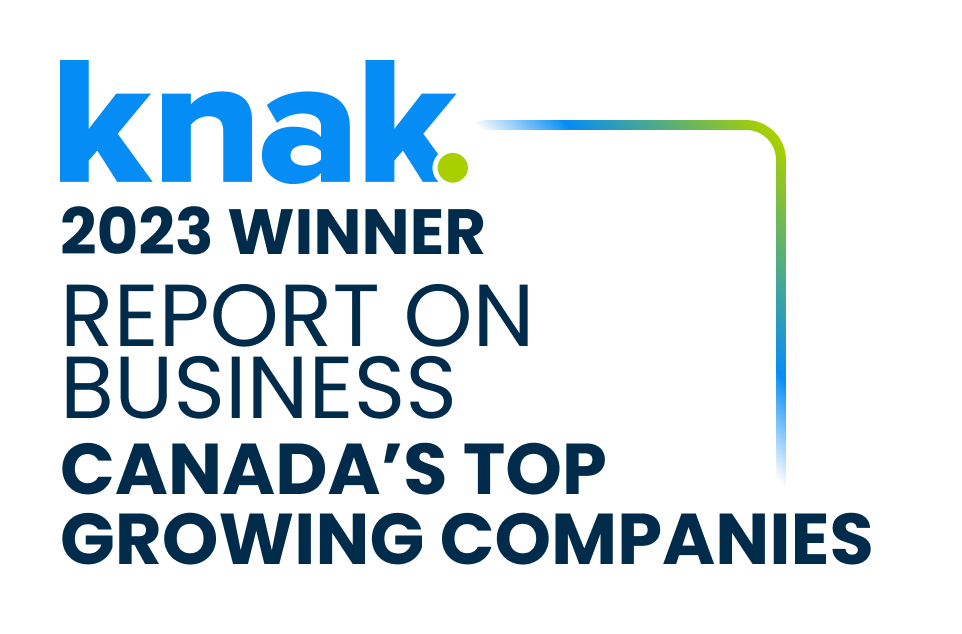 Knak's Globe and Mail, 2023 Report on Business, Canada's Top Growing Companies award