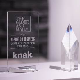 Award to Knak from The Globe and Mail, Report on Business, Canada's Top Growing Companies