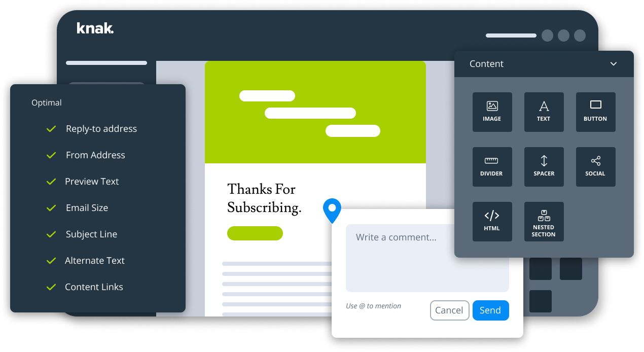 Email Builder Multi-Feature  - Knak Builder Animation