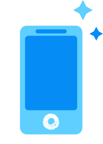 Blue mobile phone icon